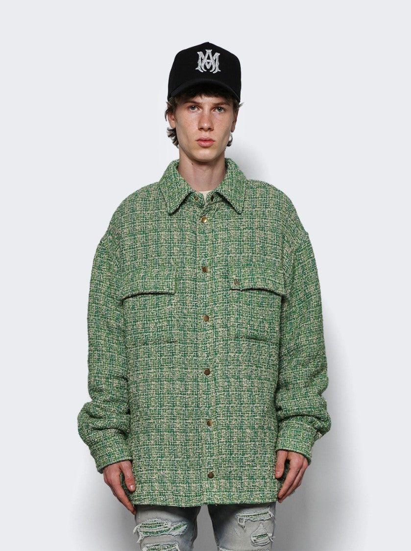 Amiri Boucle Padded Overshirt Palm Green