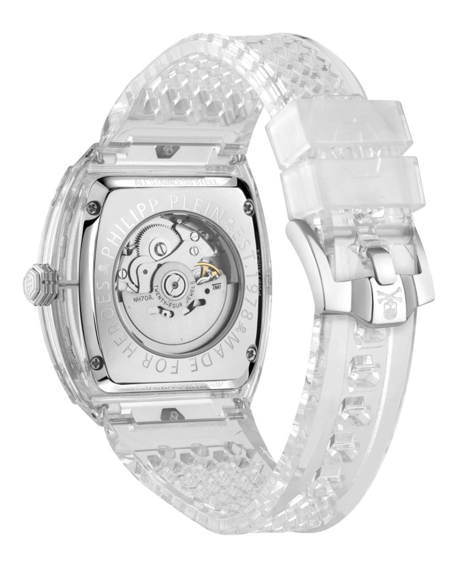 Philipp Plein Keleton Crystal Automatic Watch With Transparent Bio Nylon Case