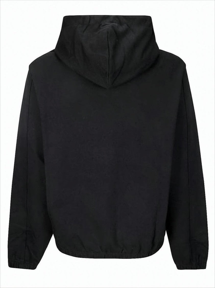 Roa Cropped Black Hoodie With Relaxed Fit