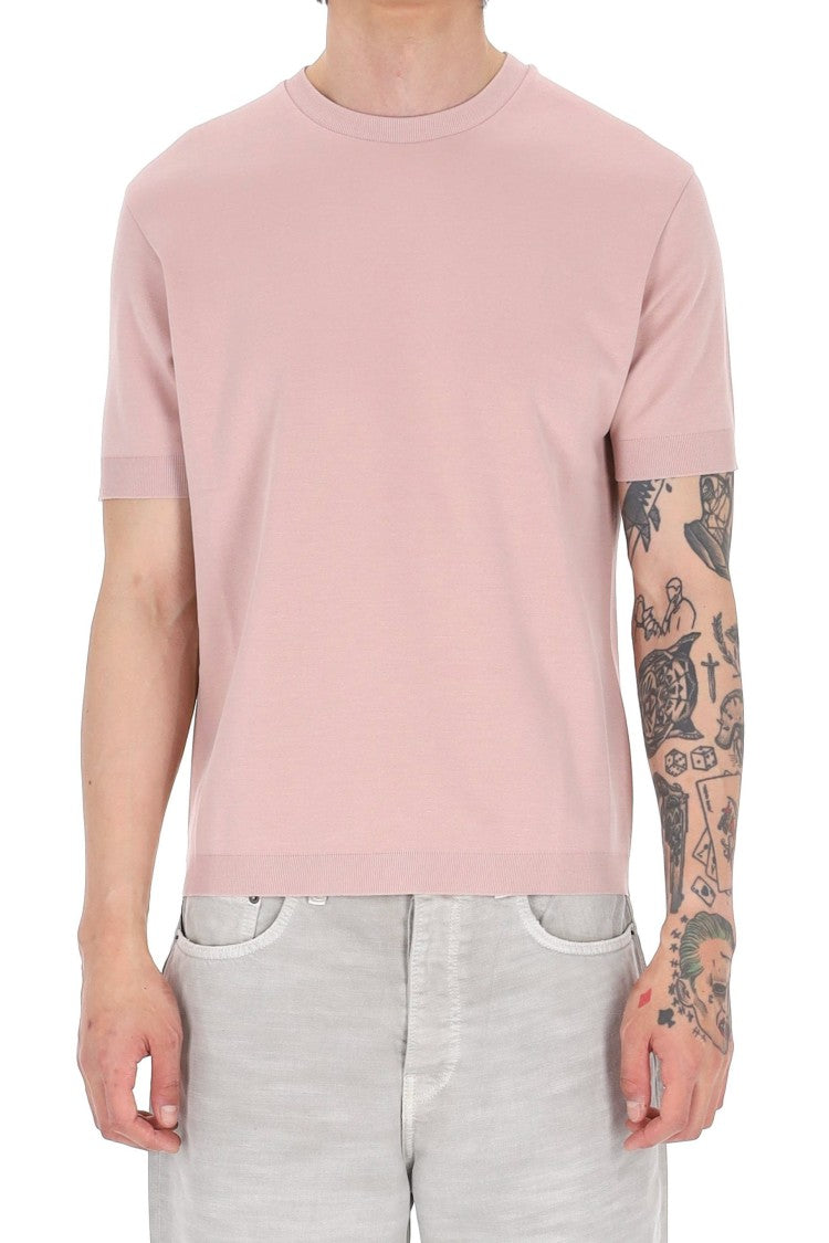 Herno Pink Knit-Effect Cotton Jersey T-Shirt