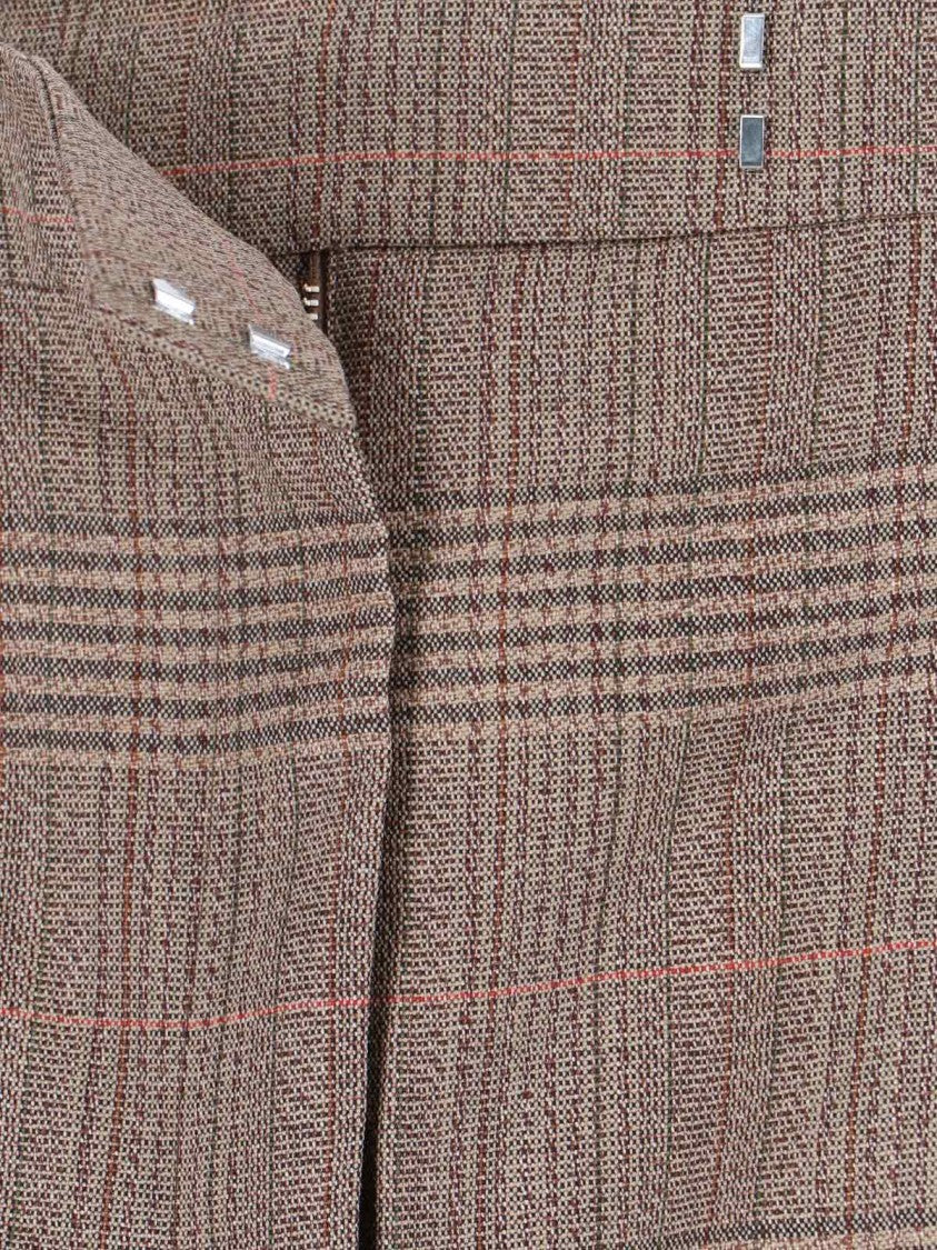 Róhe Straight-Leg Plaid Trousers With High Waist Design