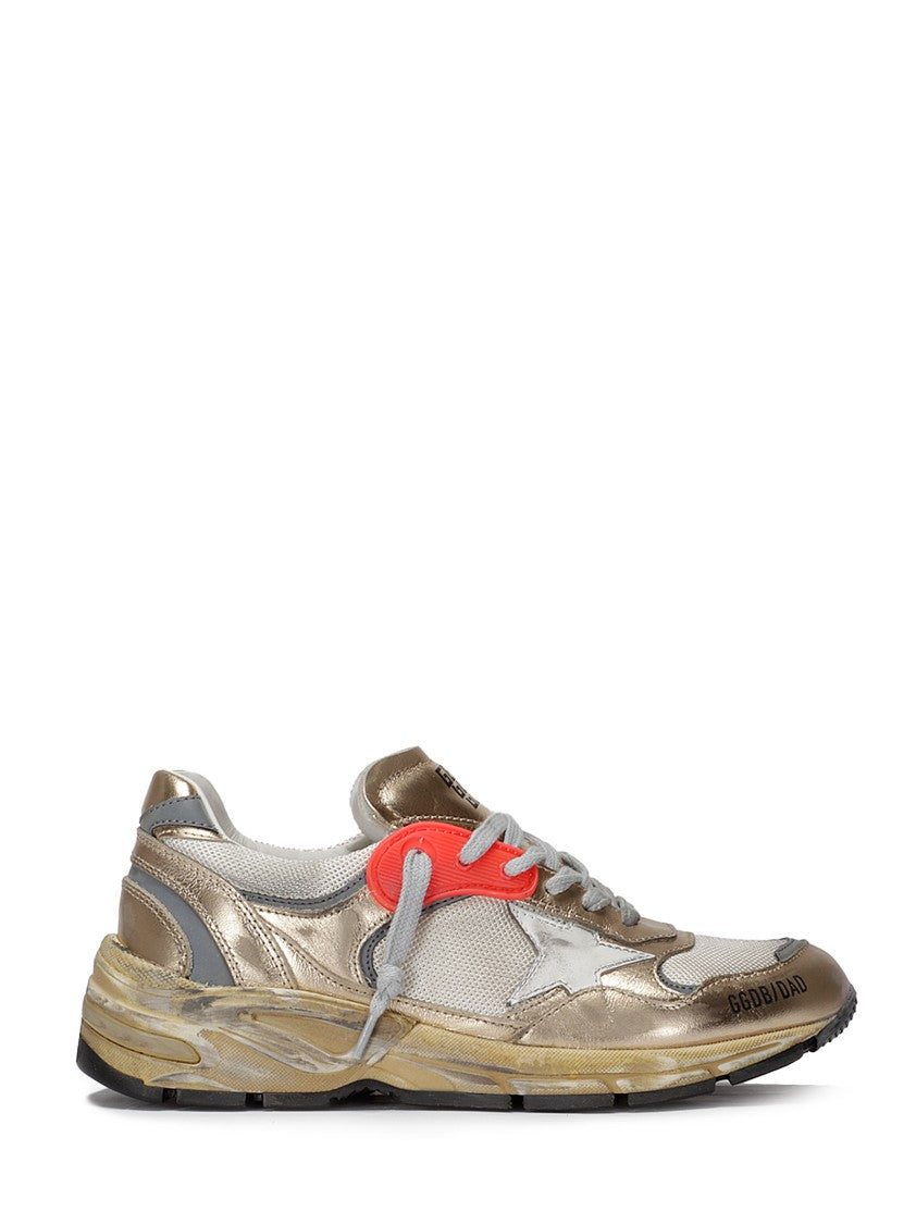 Golden Goose Vintage-Finish Golden Leather Sneakers