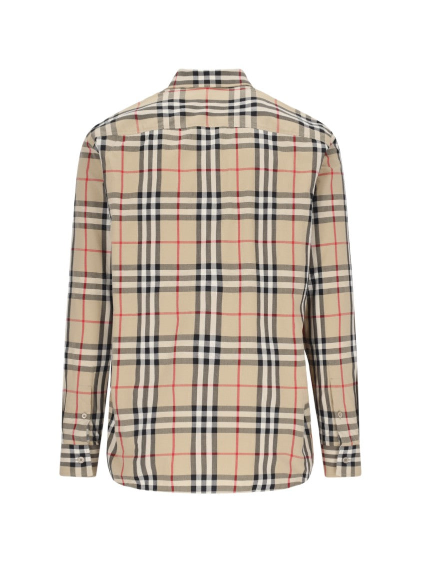 Burberry "Check" Shirt With Pocket – Beige