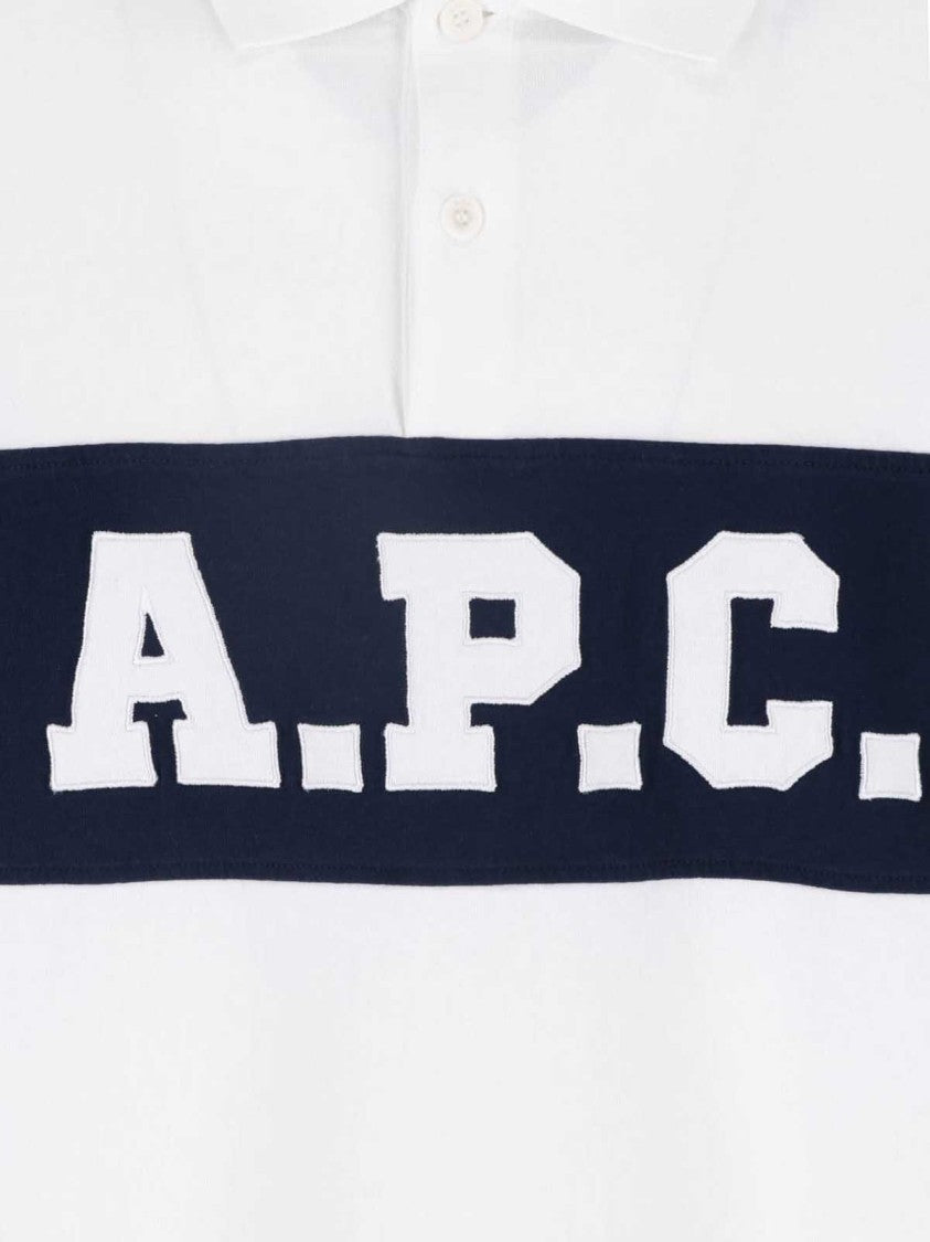 A.P.C. White Cotton Long-Sleeve Logo T-Shirt