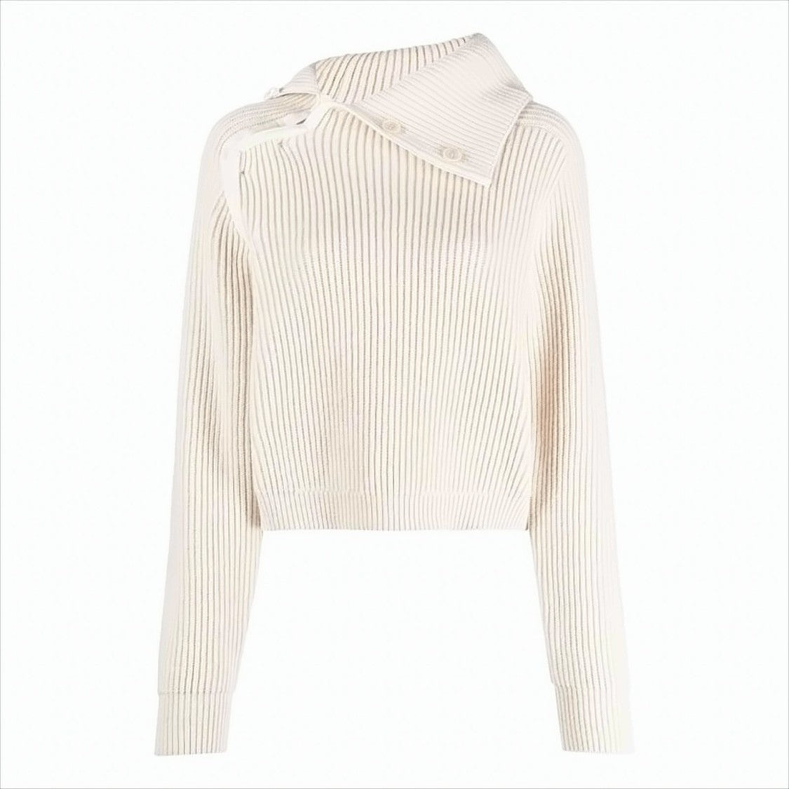 Jacquemus Mock Neck Ribbed Knit Sweater