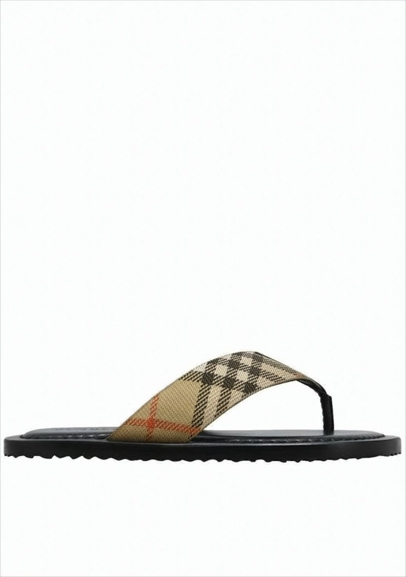 Burberry Classic Checkered Slip-On Sandals With Embossed Branding