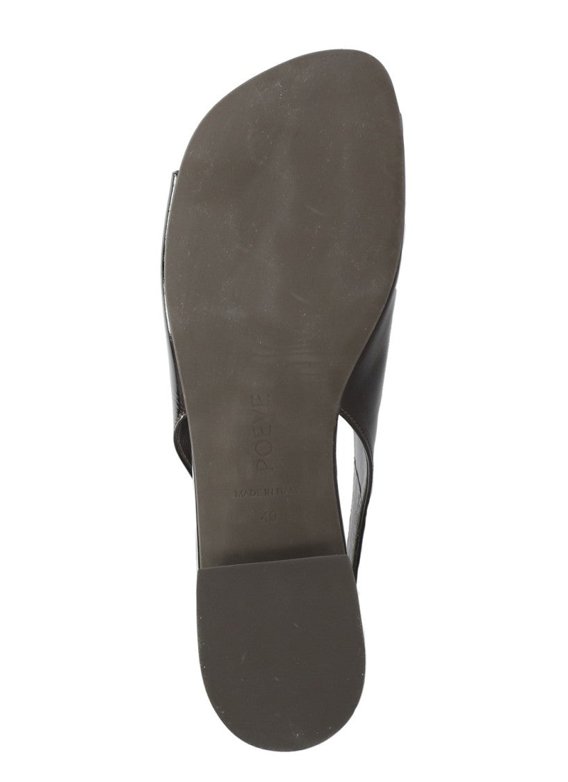 Poeve Venice Open Square Toe Slingback Flats