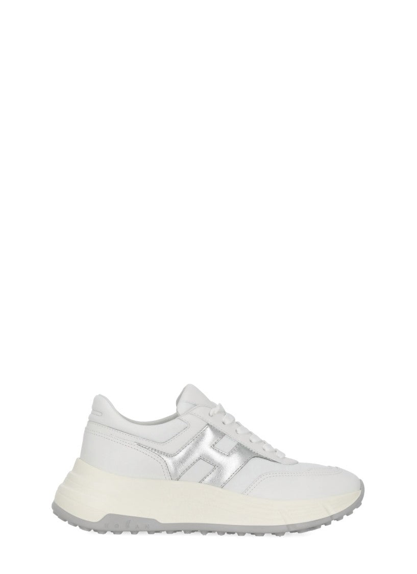 Hogan Low-Top Smooth Leather Sneakers With Silver Logo