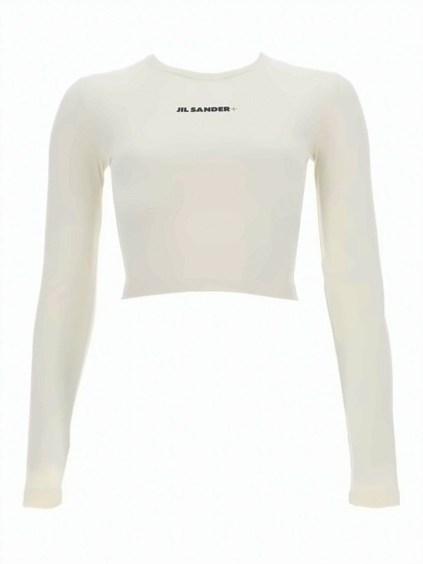 Jil Sander Long-Sleeved Cropped Top With Design