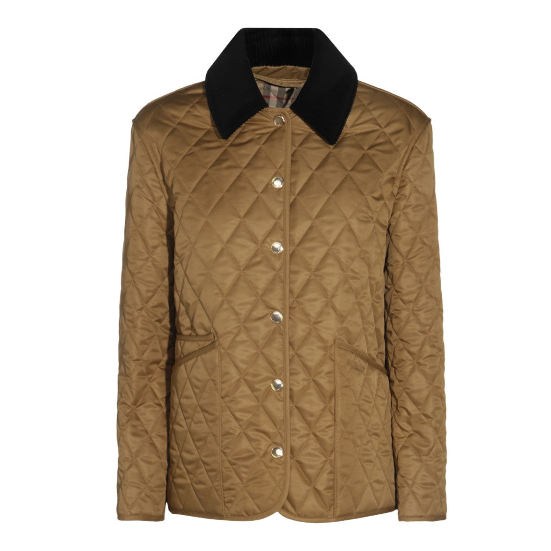 Burberry Diamond-Patterned Brown Quilted Jacket