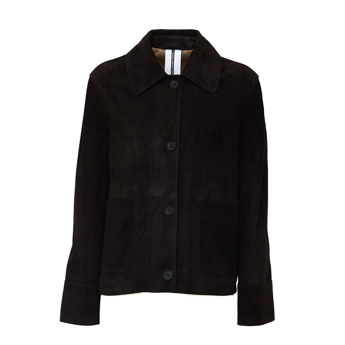 Sword Soft Suede Leather Boxy Shirt Jacket