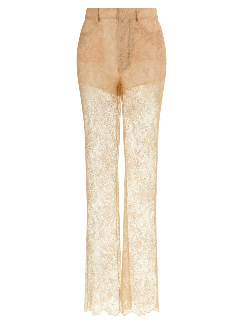 Giuseppe Di Morabito Flared Lace Trousers With Intricate Semi-Sheer Design
