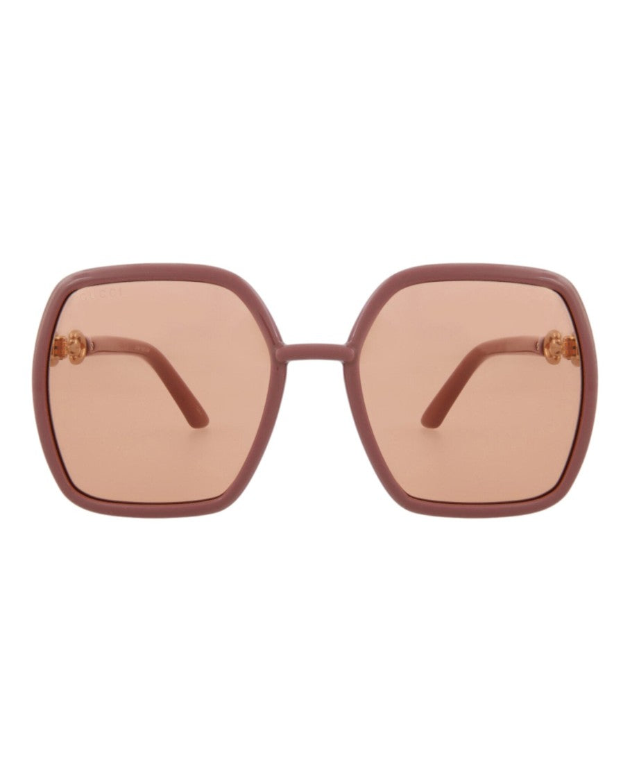 Gucci Square-Frame Injection Sunglasses With Gold-Tone Accents