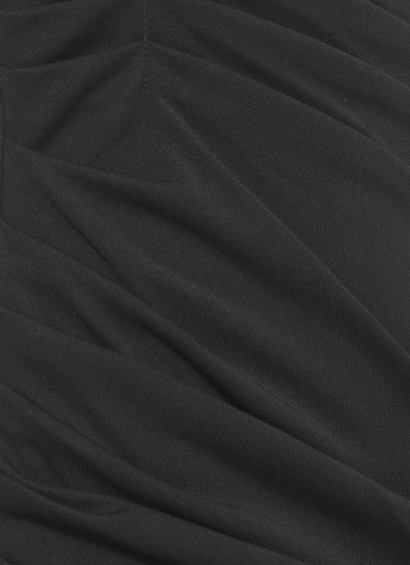 Rotate Draped One-Shoulder Evening Dress With Side Vent