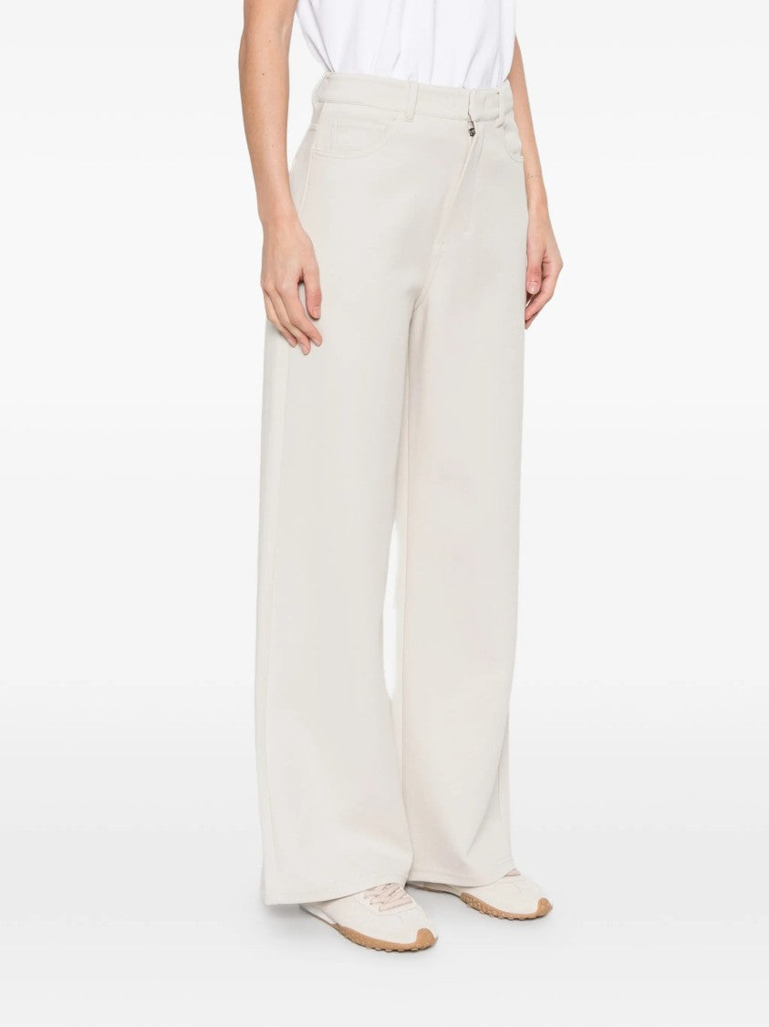 Max Mara Wide-Leg Pants With High Waist And Structured Finish