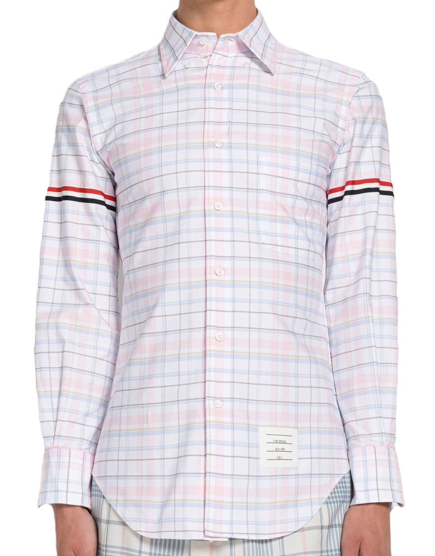 Thom Browne Long-Sleeve Button-Up Shirt With Distinctive Stripes