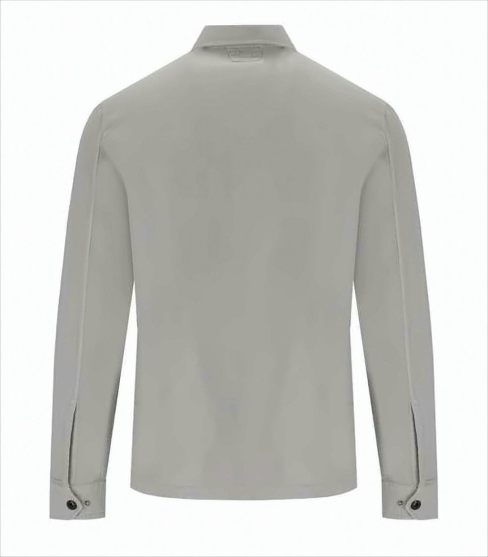 C.P. Company Long-Sleeve Grey Shirt With Classic Collar And Dual Chest Pockets
