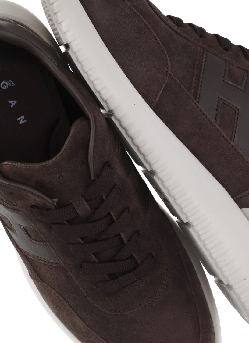 Hogan Brown Suede Low-Top Sneakers