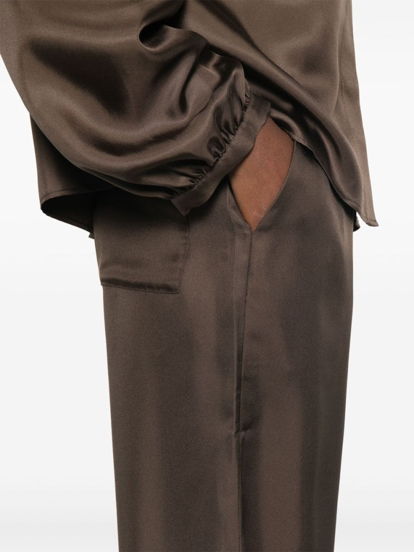 Loulou Studio Taupe Brown Alera Straight-Leg Trousers