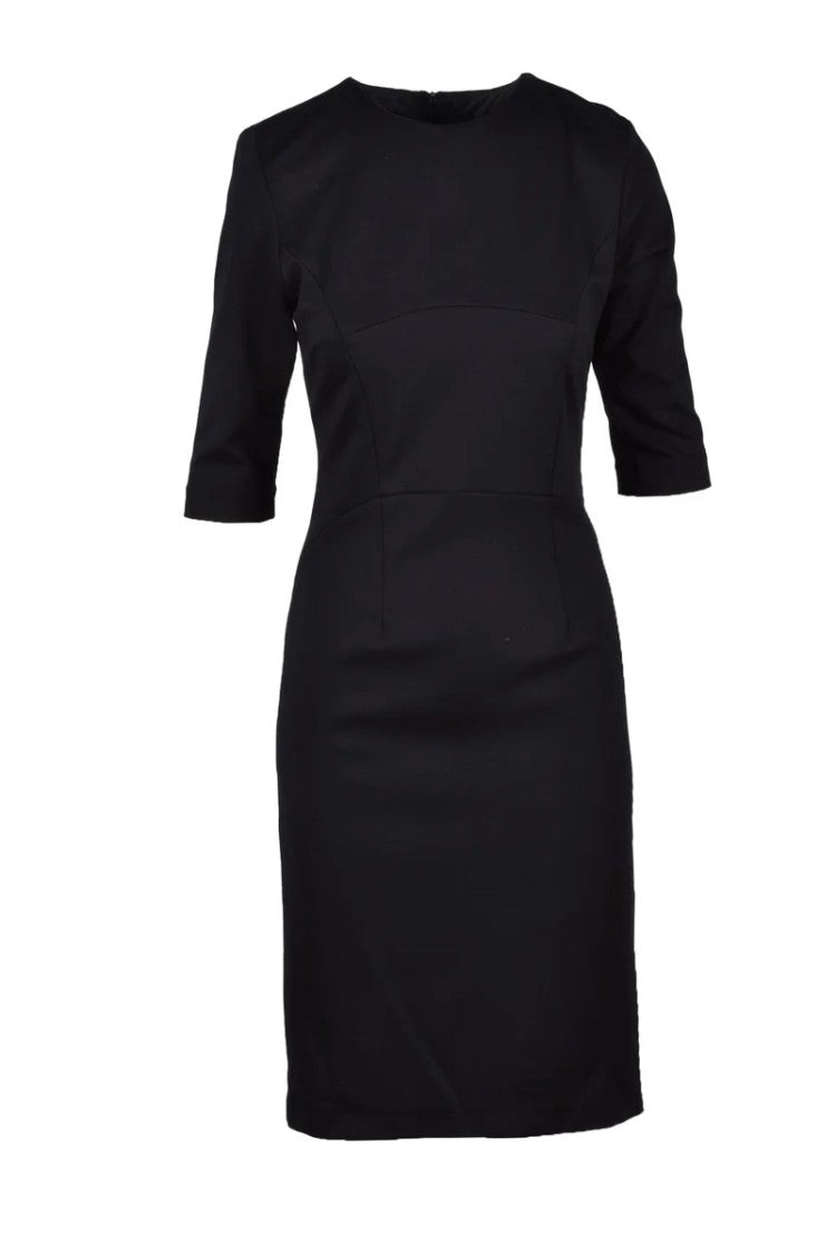 Etichetta Nera* Viscose Stretch Sheath Dress - Black