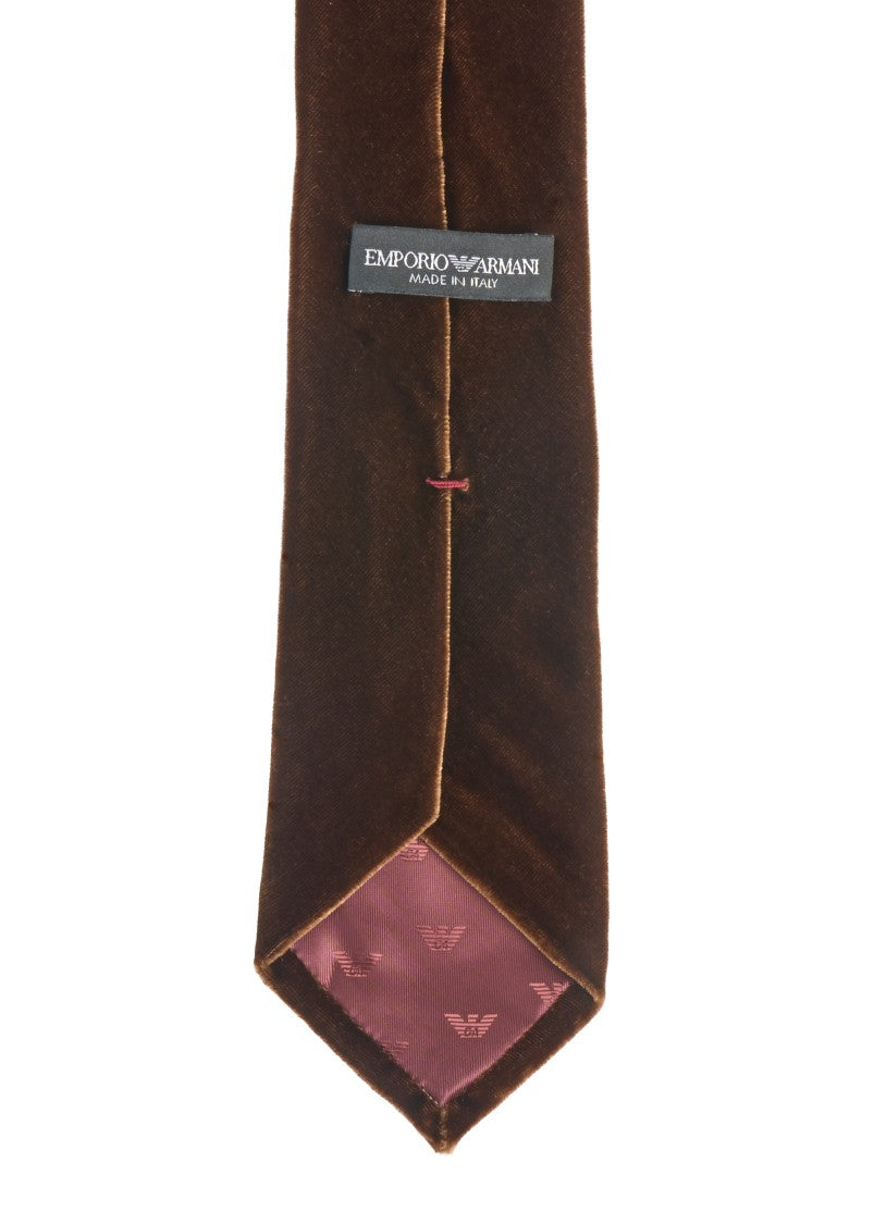 Emporio Armani Silk Blend Chenille Tie With Contrasting Lining