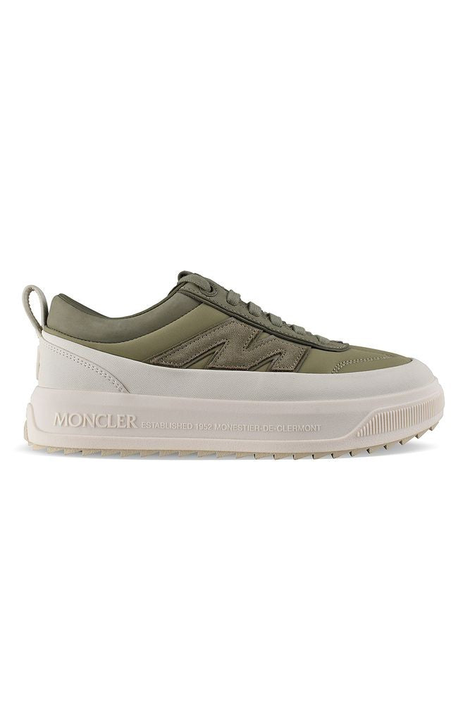 Moncler Khaki Green Nubuck Leather Sneakers