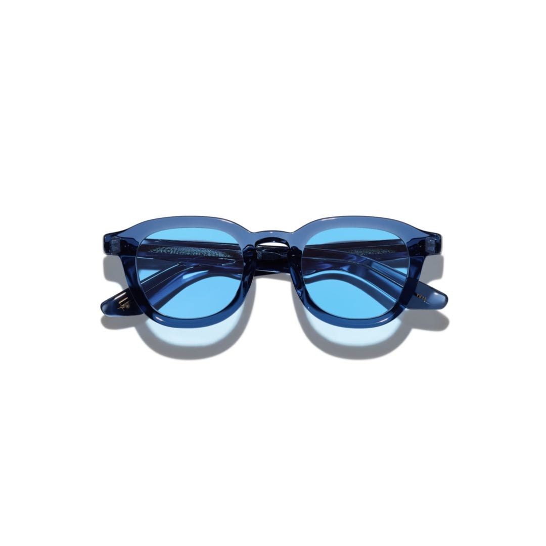 Moscot Or-Dah-S Dahven Sun Translucent Blue Acetate Sunglasses