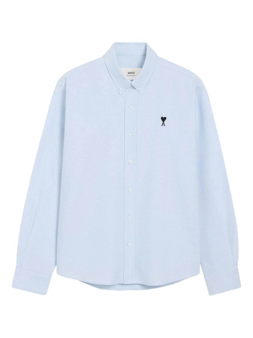 Ami Light Blue Cotton Oxford Shirt