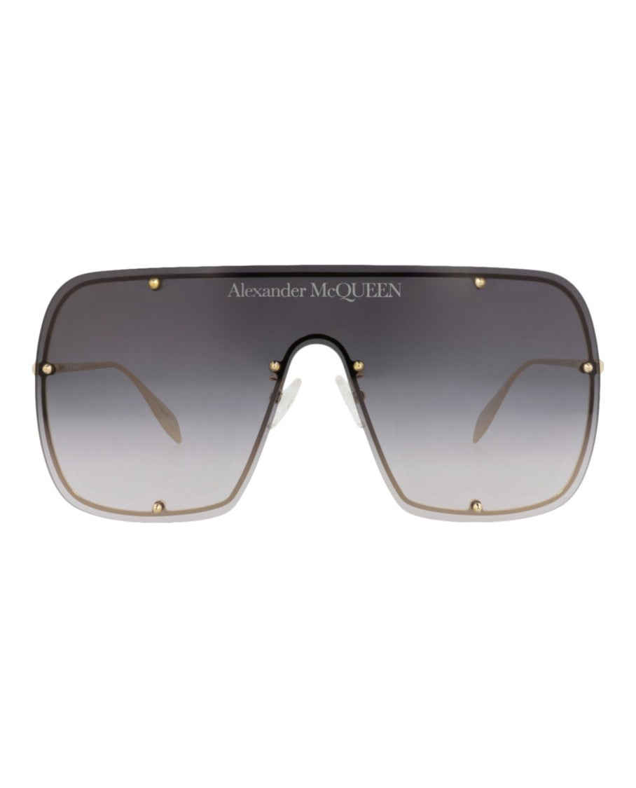 Alexander Mcqueen Shield-Frame Metal Sunglasses