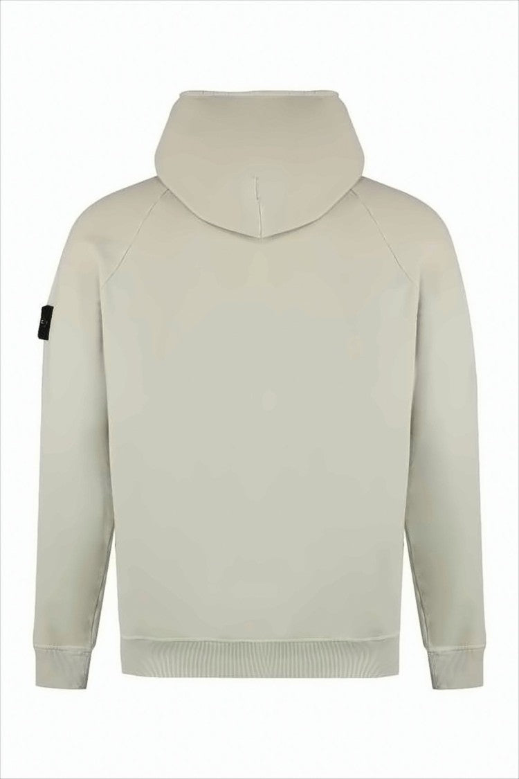 Stone Island Light Beige Hoodie With Iconic Emblem