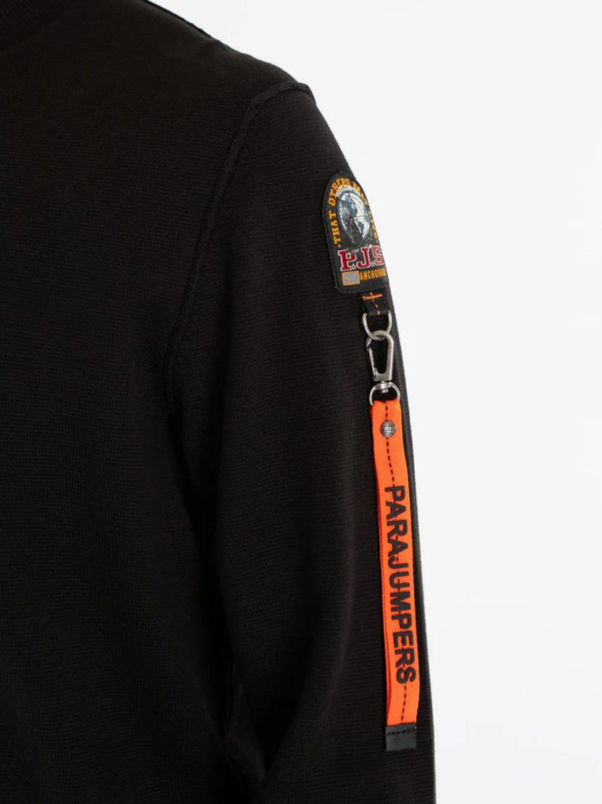 Parajumpers Black Sweater With Distinctive Sleeve Patch