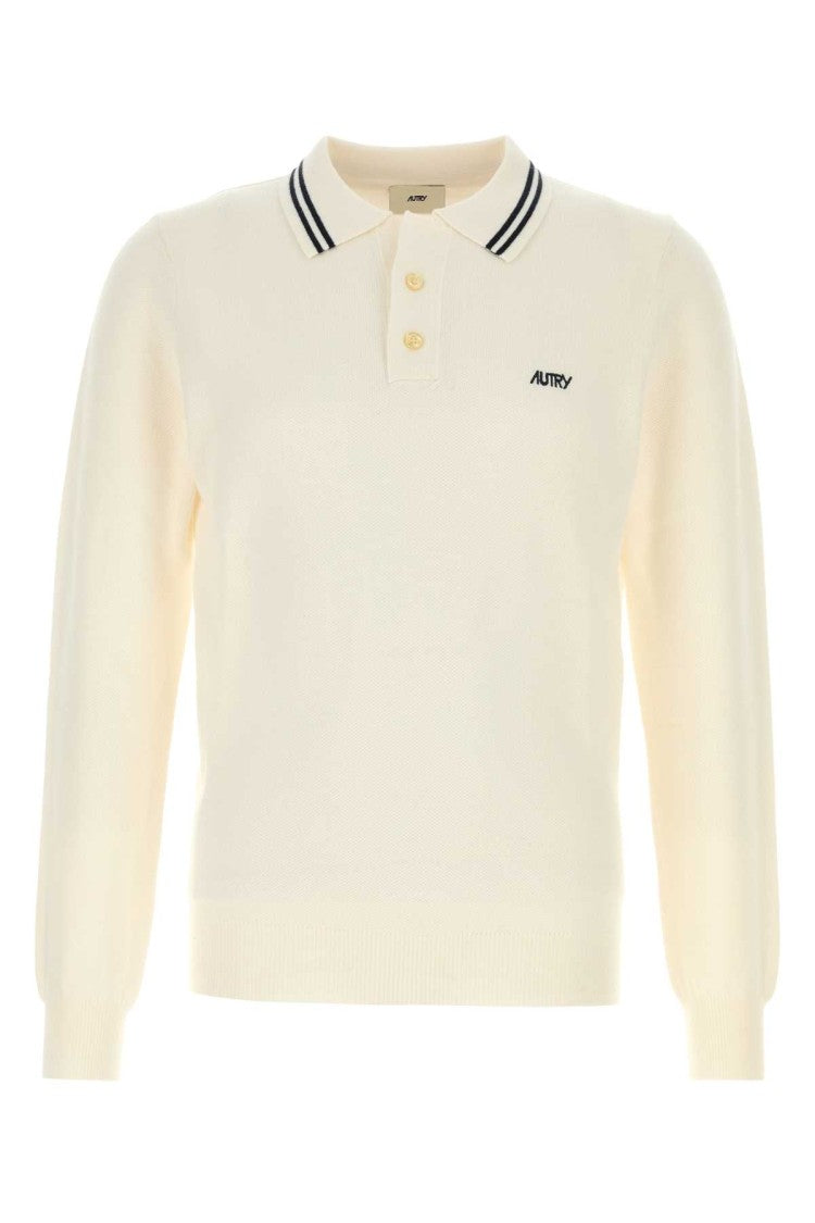 Autry Ivory Knit Polo Shirt