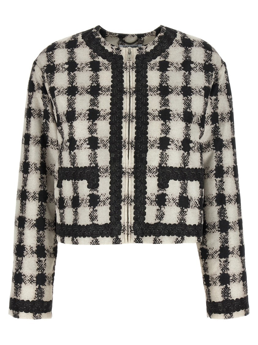 Moschino Short Jacket With All-Over Texture Print