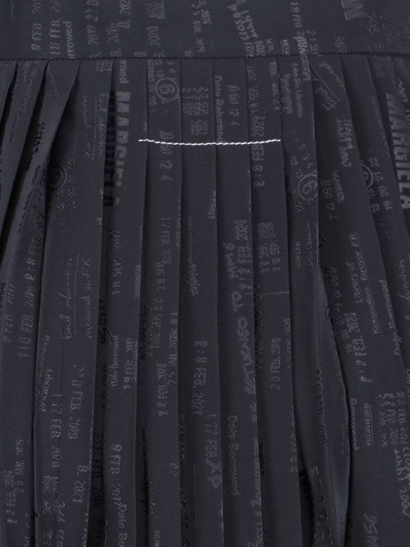 Mm6 By Maison Margiela Pleated Midi Skirt – Black