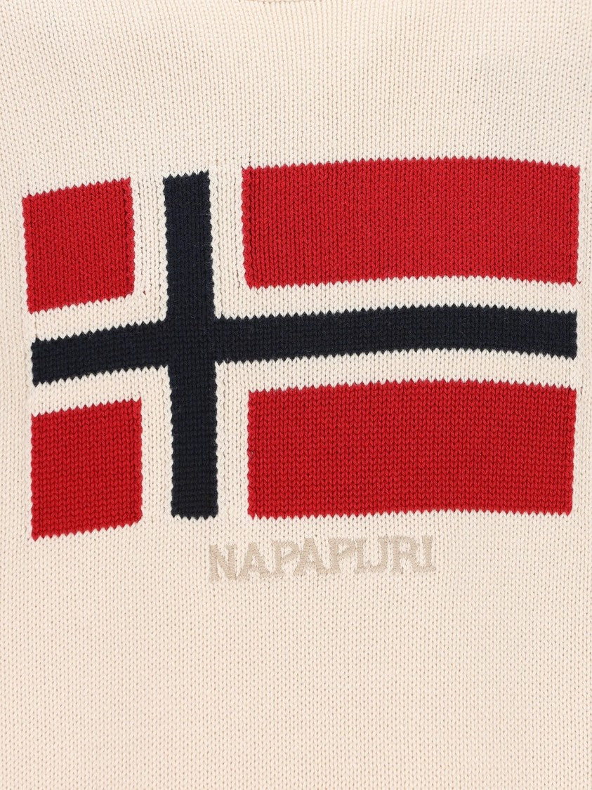 Napapijri Mura Flag Design Organic Cotton Sweater