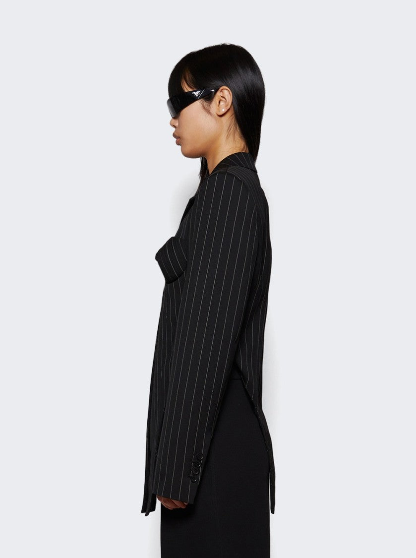 Jean Paul Gaultier Tailoring Jacket With Corset Details Black And White