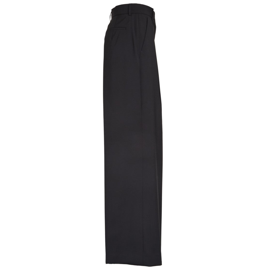 Sportmax Oversized Black Pure Wool Wide Trousers
