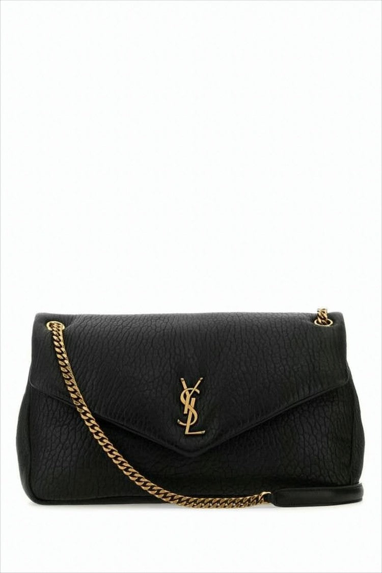 Saint Laurent Textured Lambskin Crossbody Bag With Logo Emblem
