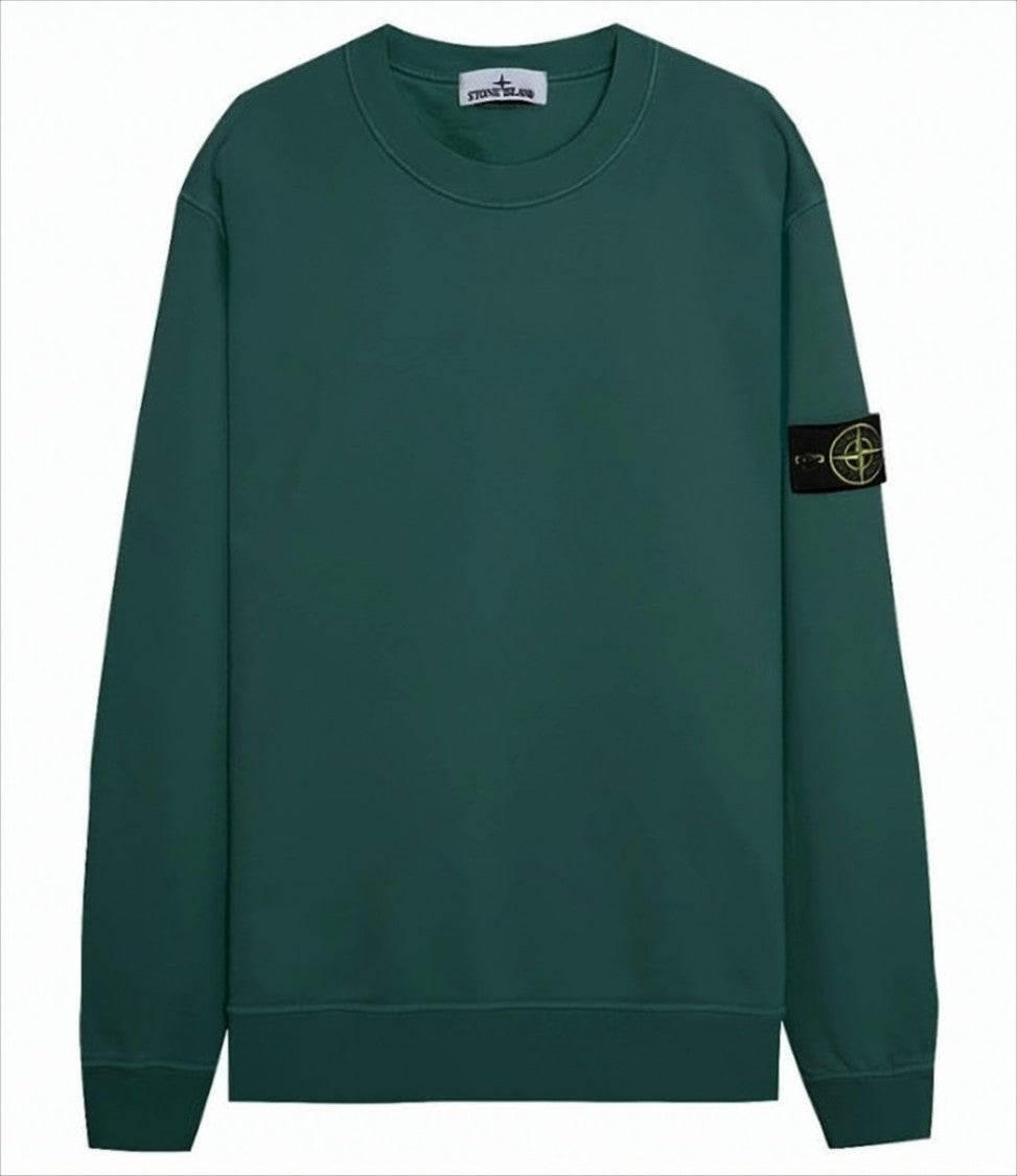 Stone Island Deep Green Long-Sleeve Crewneck Sweatshirt