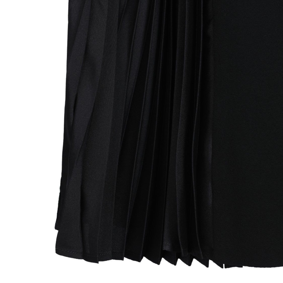 Jil Sander High Waist Pleated Midi Skirt Zip Closure Virgin Wool - Black