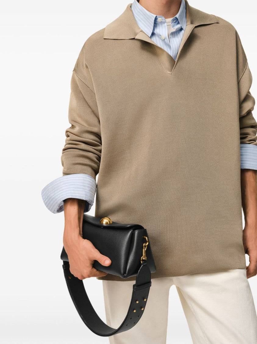 Ami Paris Sleek Elongated Bag With Structured Silhouette