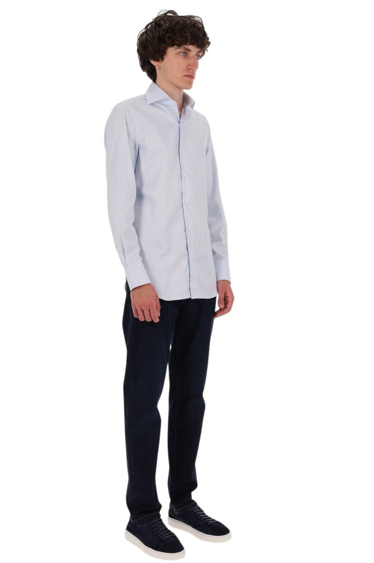 Finamore Milano Micro Check Cotton Shirt