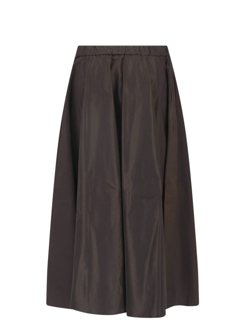 Aspesi Brown Fabric Elasticated Midi Skirt