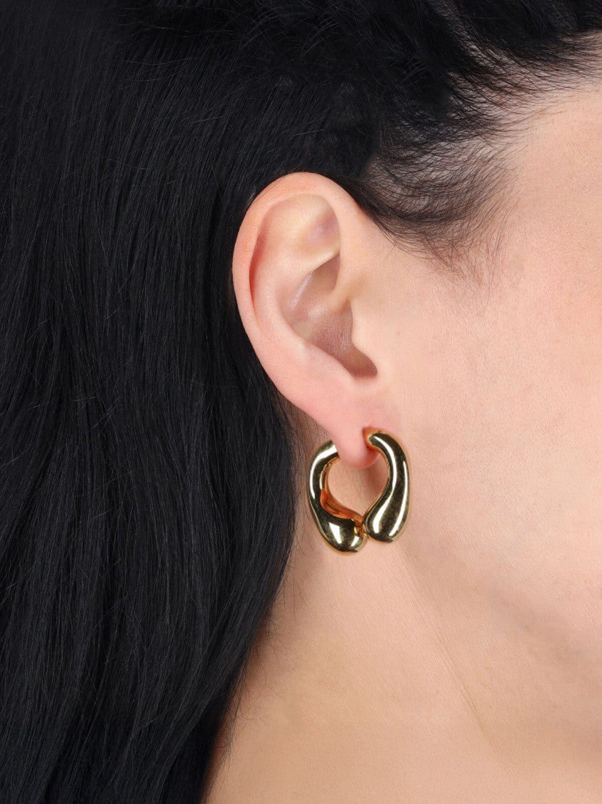 Panconesi "P Helix" Earrings In Gold-Plated Silver, Sculptural Design.