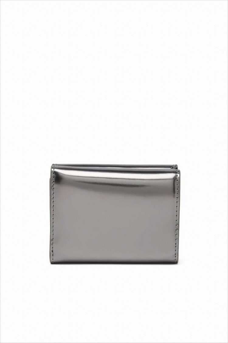 Diesel Tri-Fold Cowhide Leather Wallet With Metallic Finish