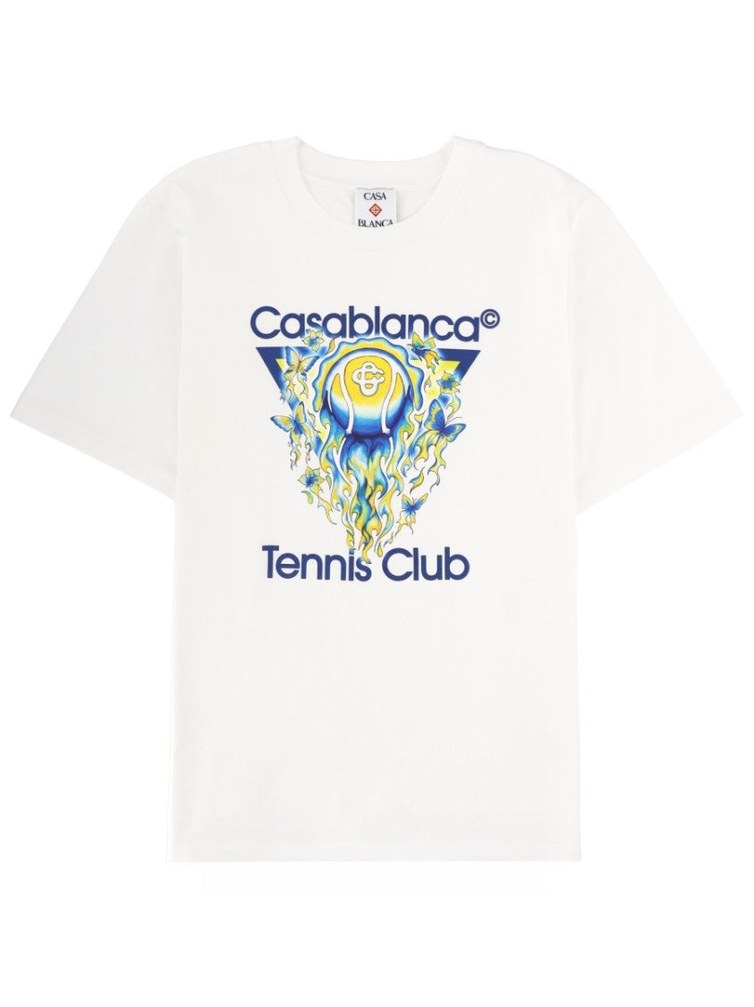 Casablanca White Abstract Graphic Print Cotton T-Shirt
