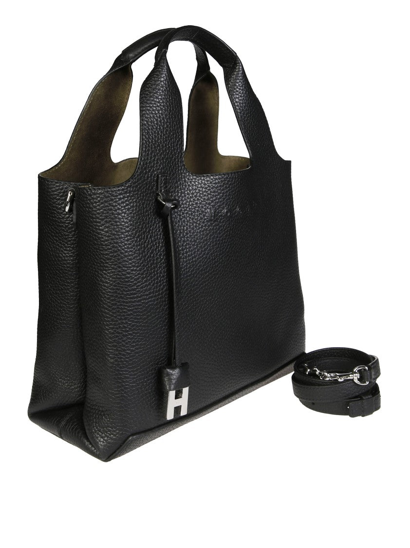 Hogan Structured Pebbled Shoulder Bag With Versatile Design