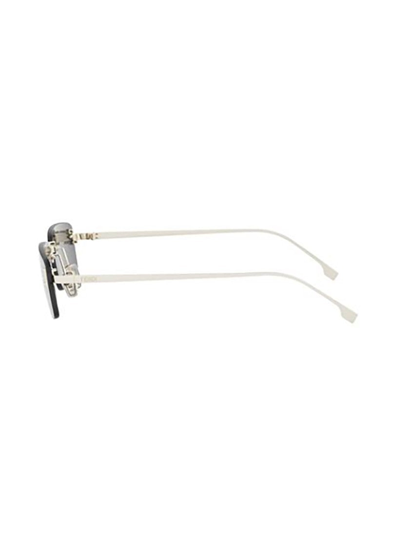 Fendi Rimless Rectangular Sunglasses With Silver-Toned Temples