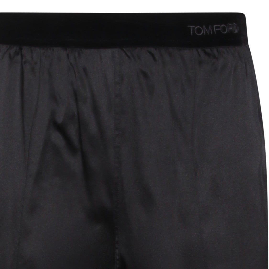 Tom Ford Silk Trousers With Elasticated Waistband And Logo Detail