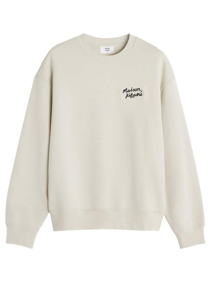 Maison Kitsuné Cream Chest Logo Cotton Sweatshirt